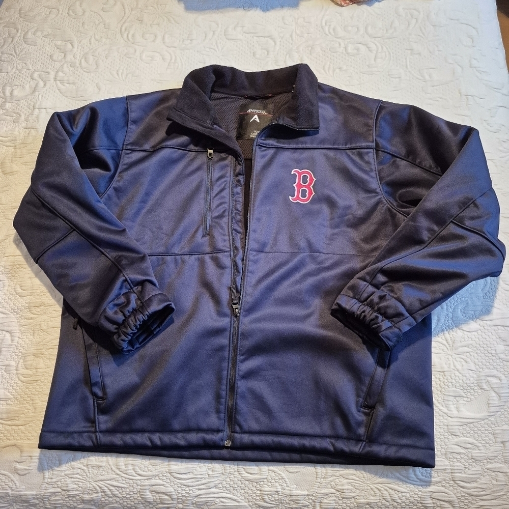 Boston Red Sox men's XL Jacket, light weight, fleece lined, full zip VVGUC